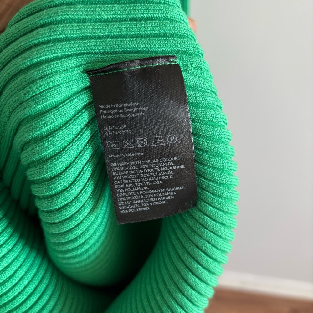 H&M Ribbed Midi Dress - Green - Picture 5 of 5